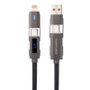 Nanocable Cable USB-C/USB-A a Lightning/USB-C 27W con Display Digital, 1 m, Negro
